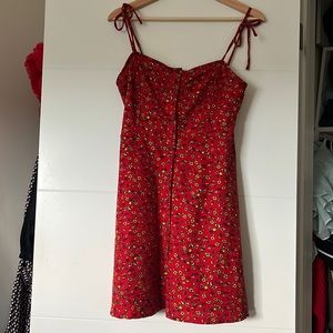 Red Floral Topshop dress